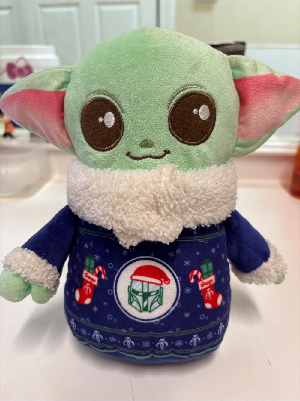 Star Wars Green Grogu Plush in Navy Holiday Sweater